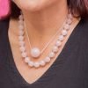 Set dije Bolita de Cuarzo Rosa y Cadena de Plata 925 - Imagen 2