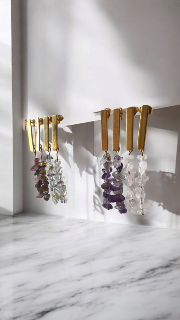 aros colgantes piedras escallas