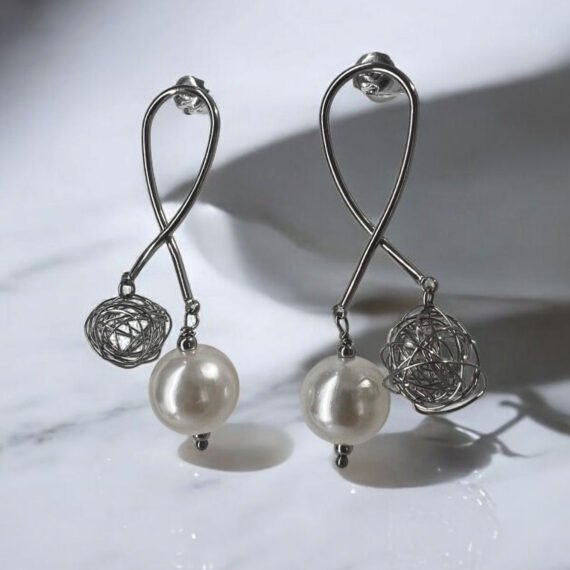 Aros minimalista con perlas