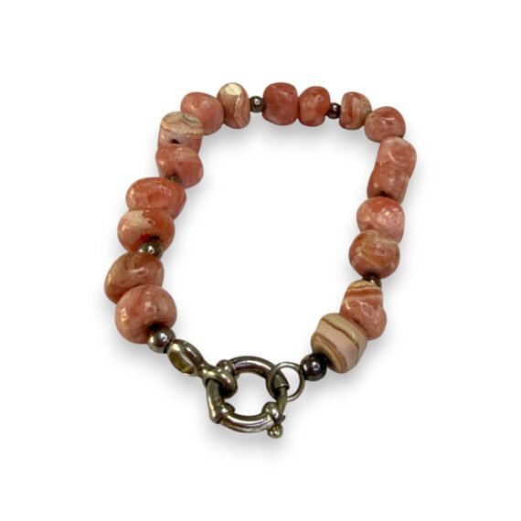Pulsera Rodocrosita detalles plata