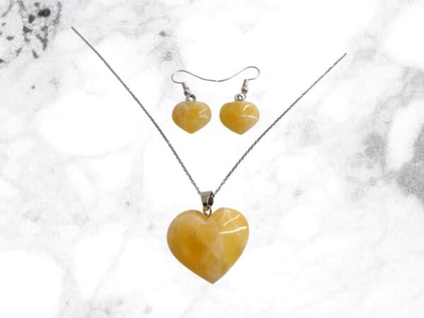 Set de onix amarillo corazones