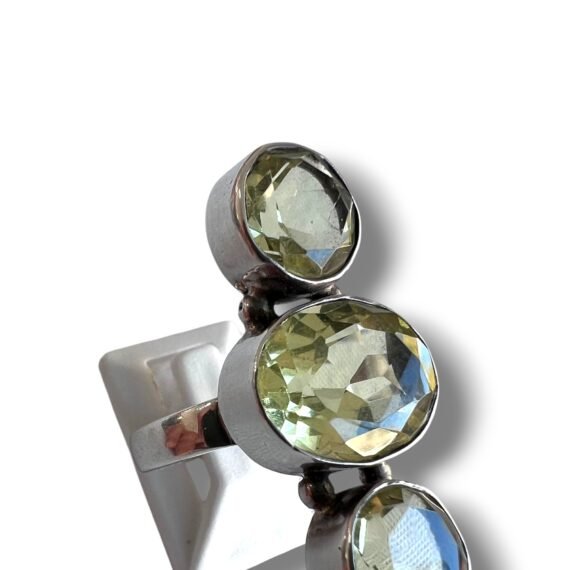 Anillo Cuarzo Limón con Plata
