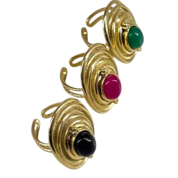 Anillo espiral con Piedra Central