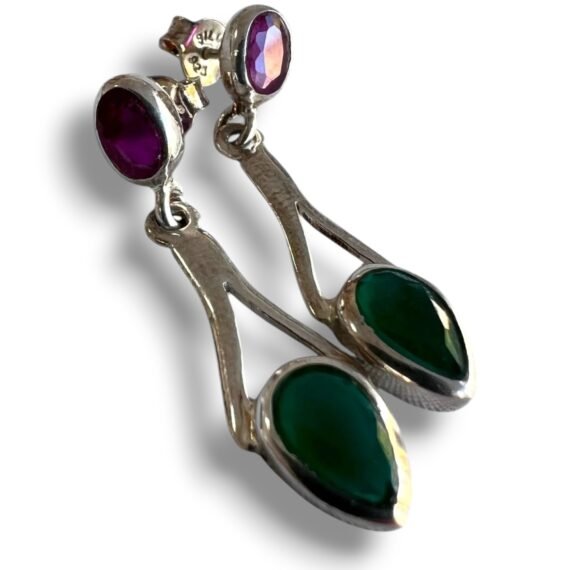 aros multipiedras de plata