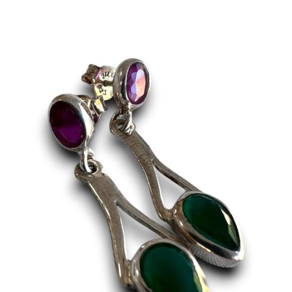 aros multipiedras de plata
