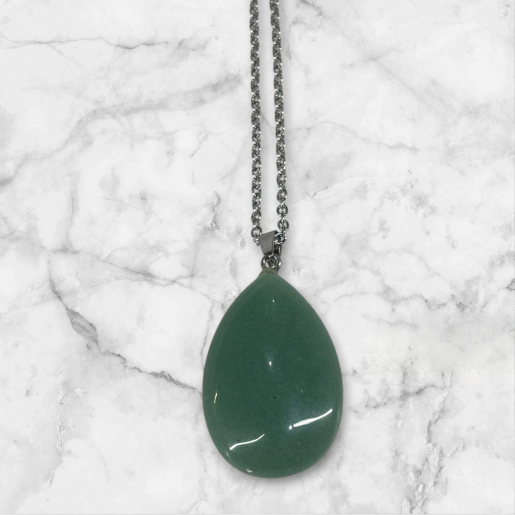 dije gota de cuarzo verde