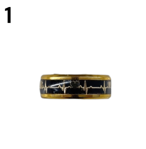 Anillo de las emociones acero dorado