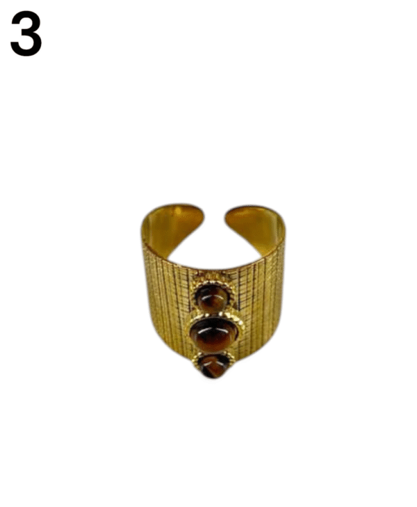 Anillos de tres piedras ojo de tigre