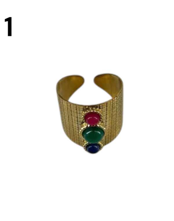 Anillos de tres piedras multicolor