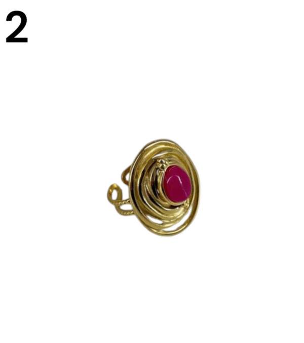 Anillos espiral con piedra cental