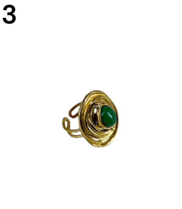 Anillos espiral con piedra cental