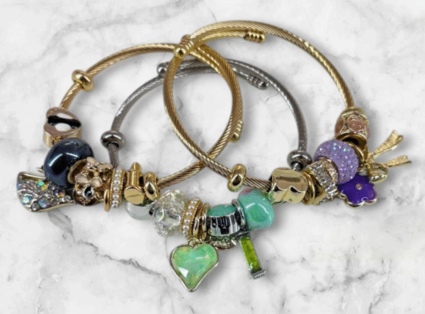 Pulsera con Charms de acero platedo