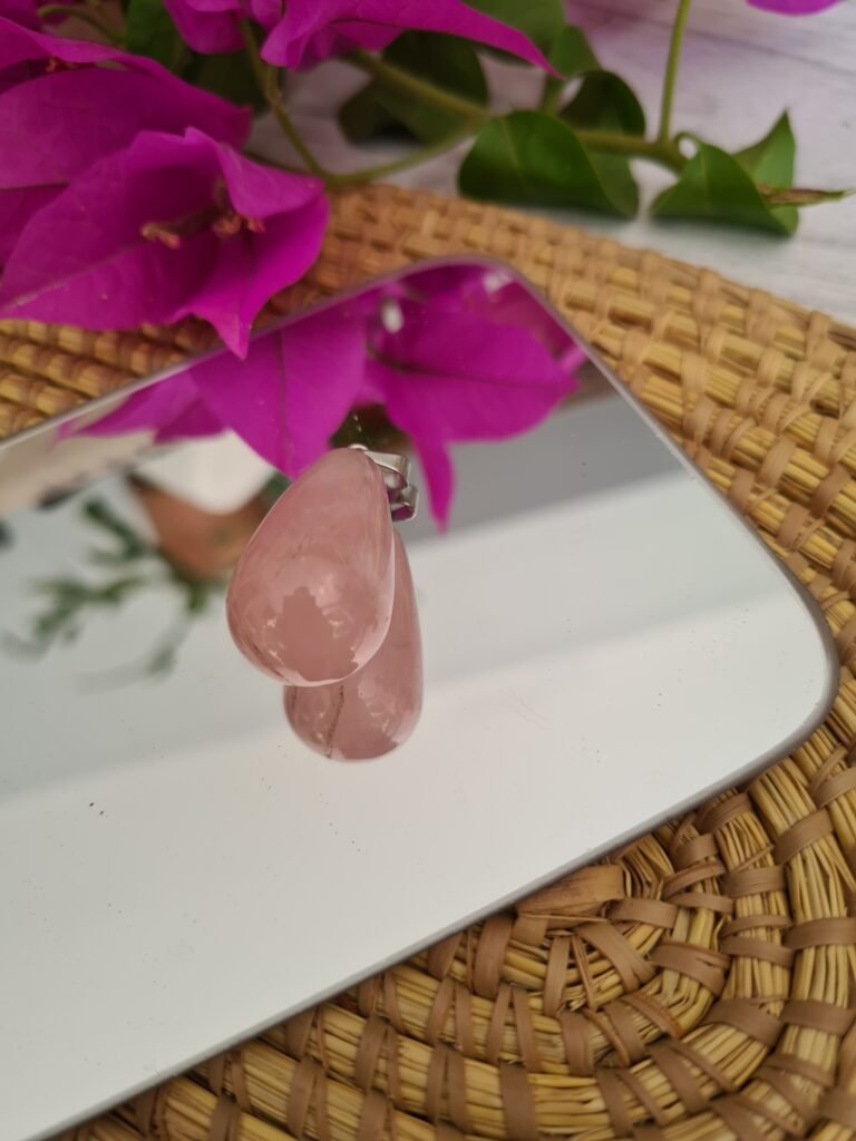 Dije gota de Cuarzo Rosa