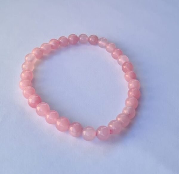 pulsera de Cuarzo rosa piedra natural elástizada