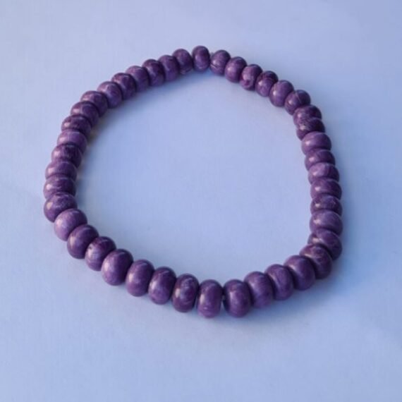 Pulsera de Charoita con donas elastizada