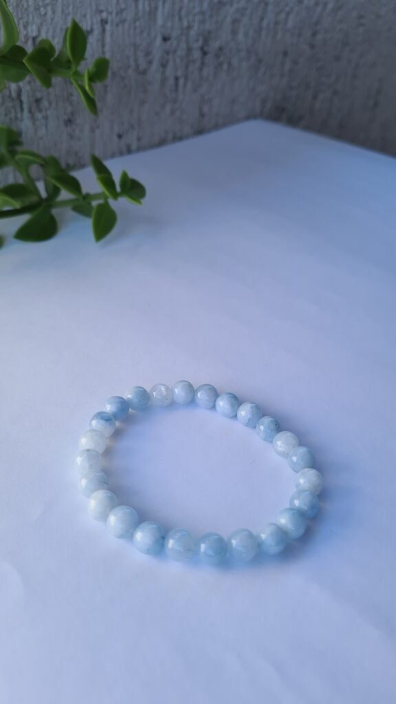 Pulsera de Aguamarina bolitas