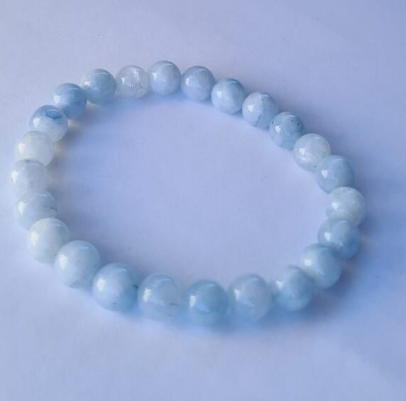 Pulsera de Aguamarina bolitas