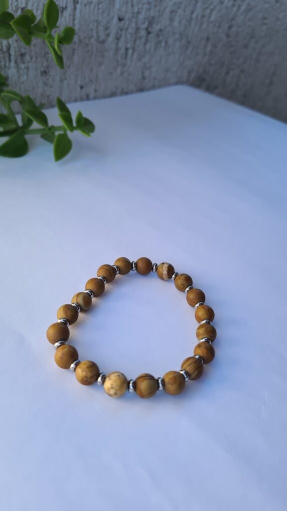 Pulsera de Jaspe madera en bolitas