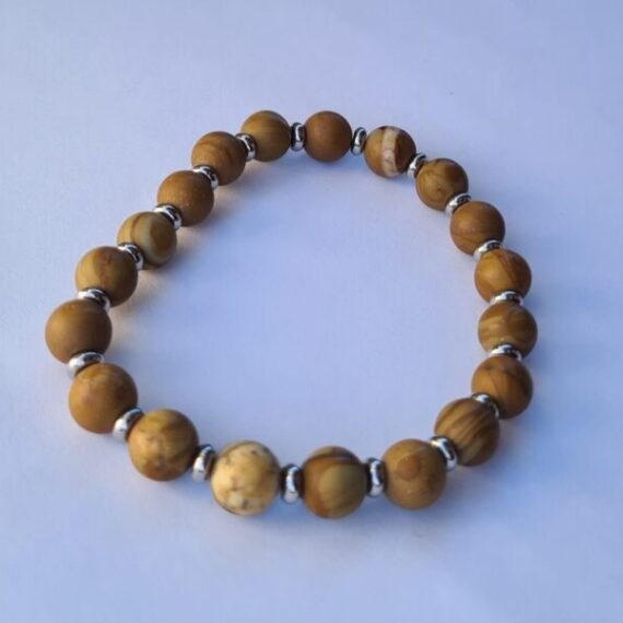 Pulsera de Jaspe madera en bolitas