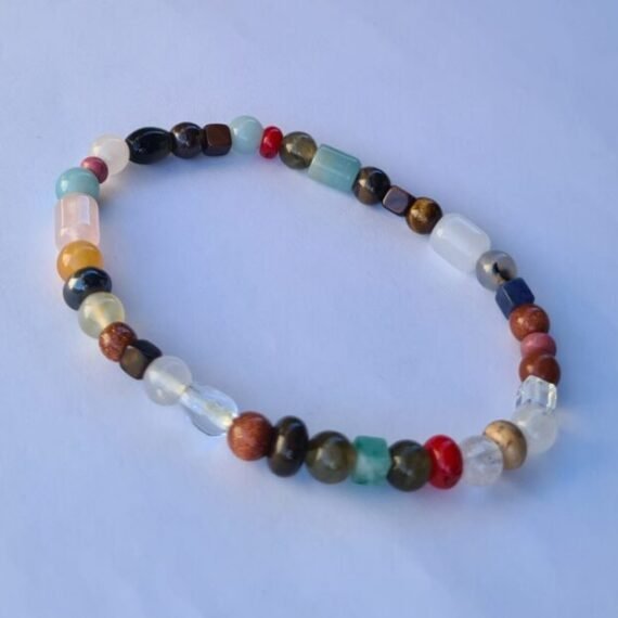 Pulsera multipiedras natural energetica de bolitas chicas