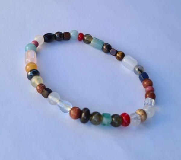 Pulsera multipiedras natural energetica de bolitas chicas
