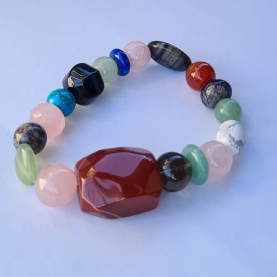 Pulsera multipiedras natural energetica de bolitas chicas
