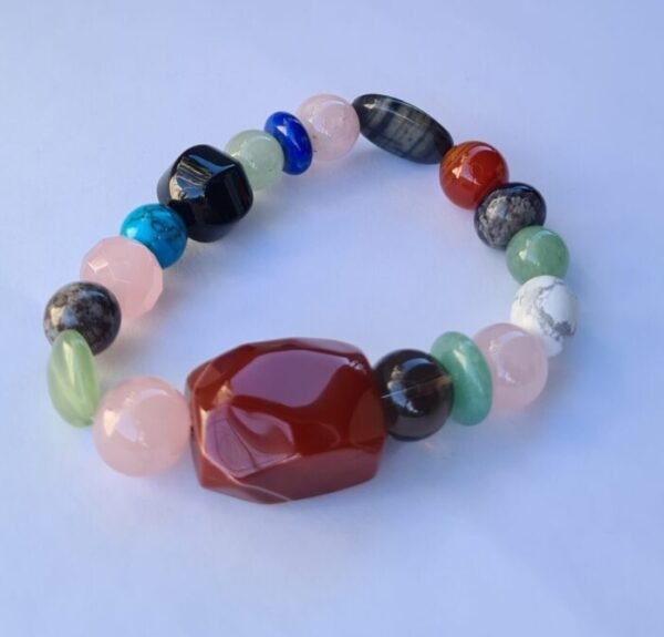 Pulsera multipiedras natural energetica de bolitas chicas