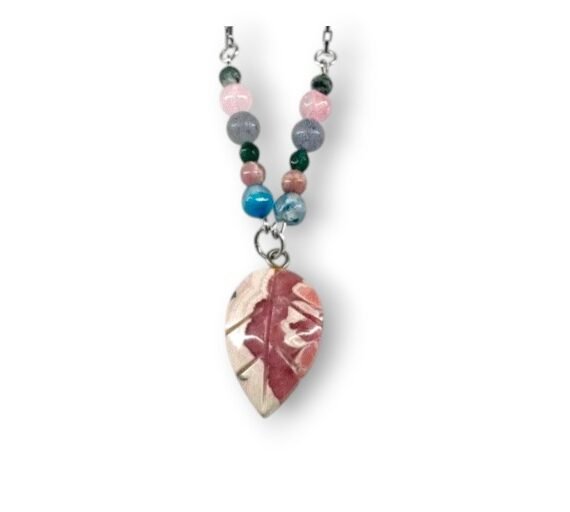 Collar de Rodocrosita con bolitas de colores
