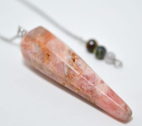 Péndulo de Rodocrosita con bolitas de piedra narutal