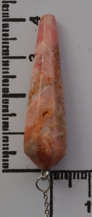 Péndulo de Rodocrosita con bolitas de piedra narutal