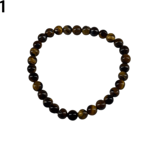 Pulsera Ojos de Tigre con bolitas elastizada