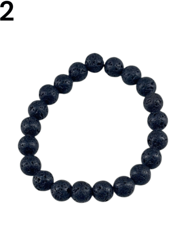 Pulsera de Piedra Volcánica con bolitas elastizada
