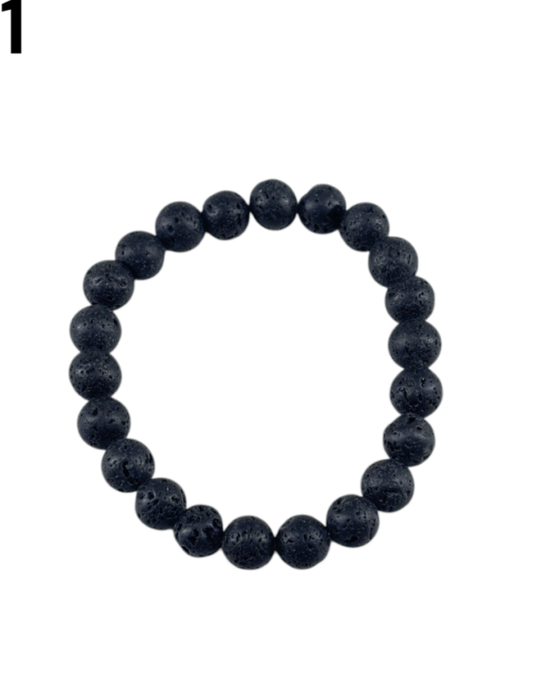 Pulsera de Piedra Volcánica con bolitas elastizada