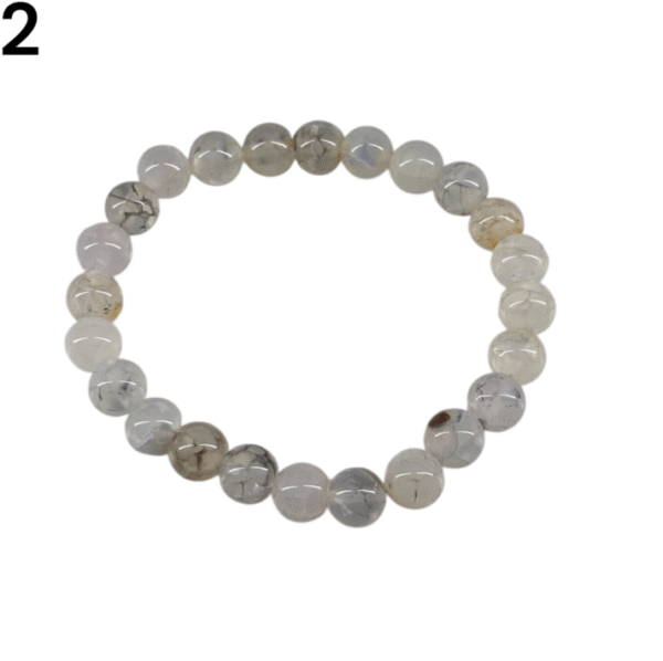Pulsera bolitas de Ágata elástica