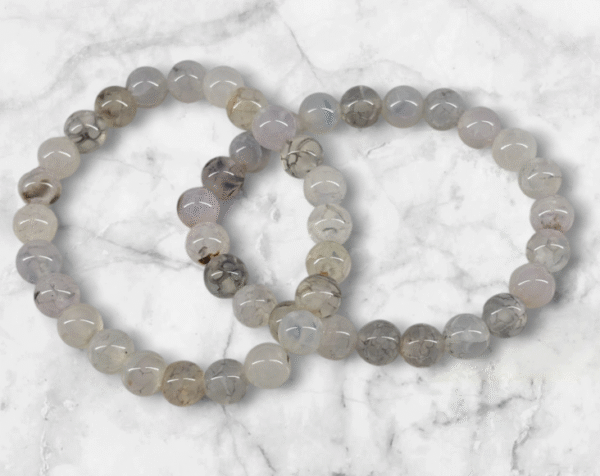 Pulsera de Ágata blanca con bolitas