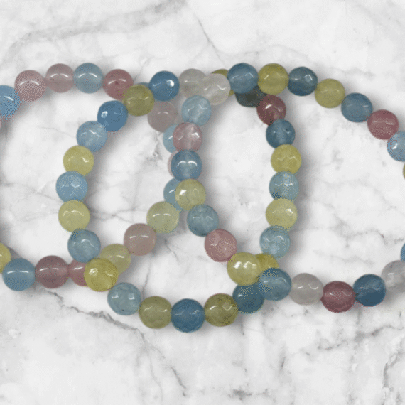Pulseras de Berilo con bolitas colores combinados