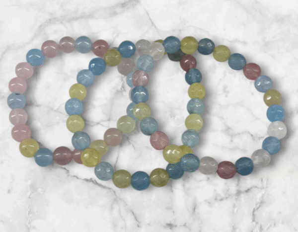 Pulseras de Berilo con bolitas colores combinados