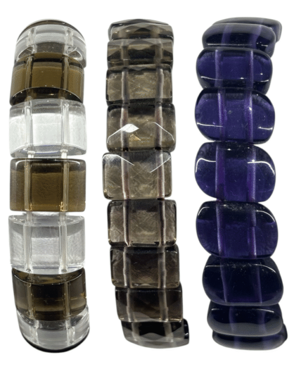 Pulsera de cristal con cabujones facetados