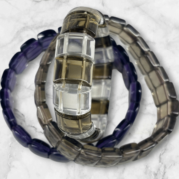 Pulsera de cristal con cabujones facetados