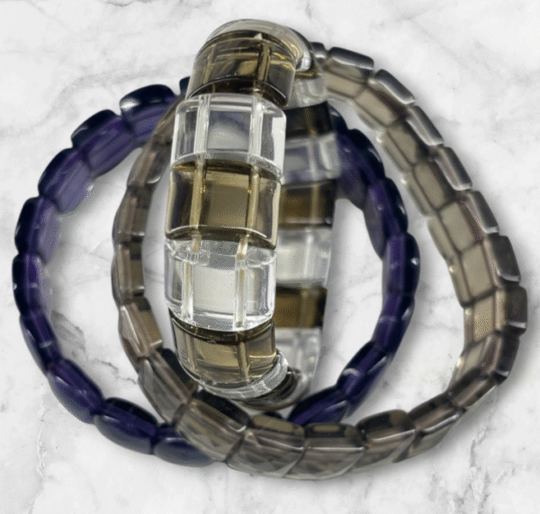 Pulsera de cristal con cabujones facetados