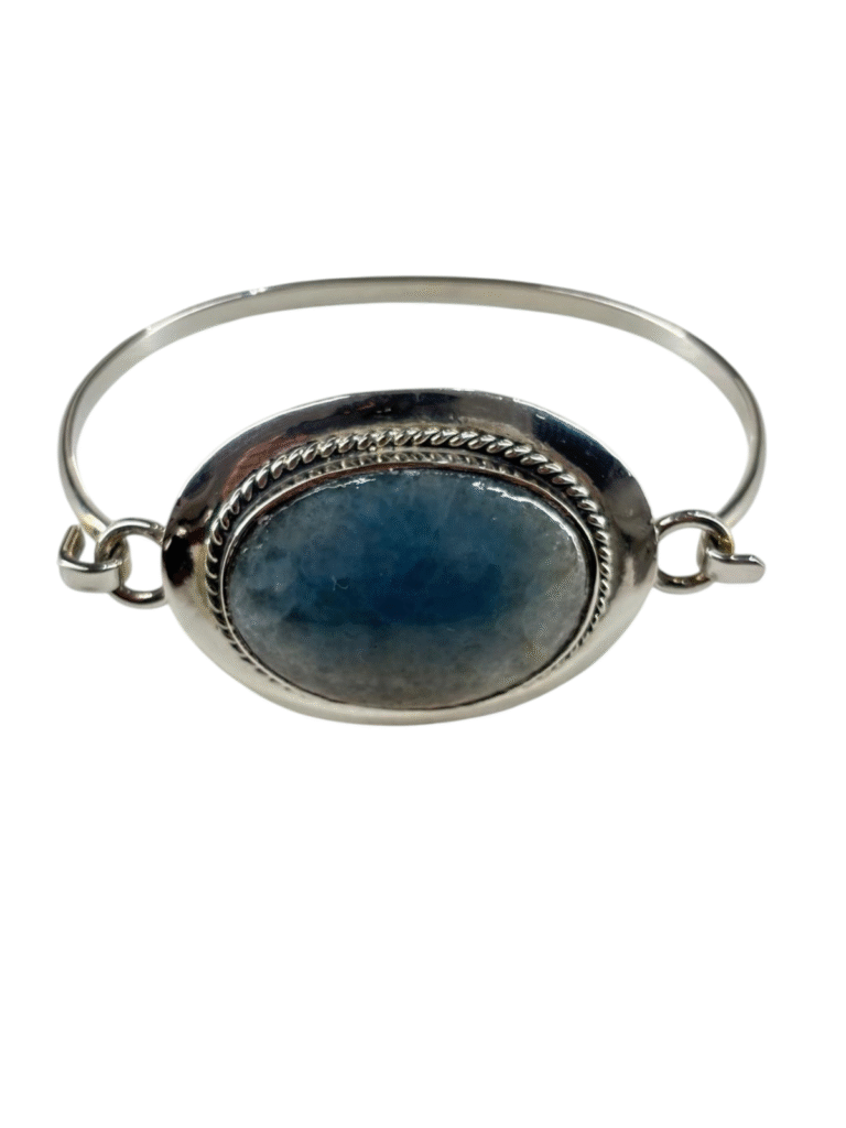Pulsera de Ónix Cielo de alpaca con baño de plata