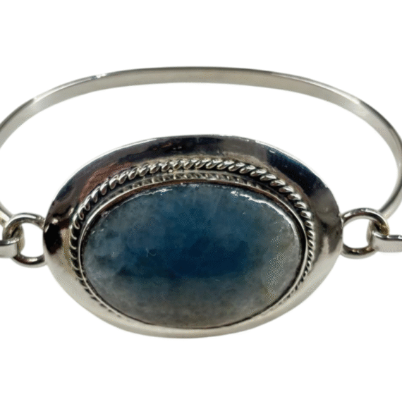 Pulsera de Ónix Cielo de alpaca con baño de plata