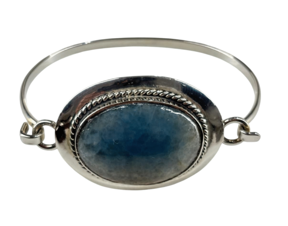 Pulsera de Ónix Cielo de alpaca con baño de plata