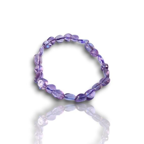 Pulsera de Amatista con lentejitas elastizada