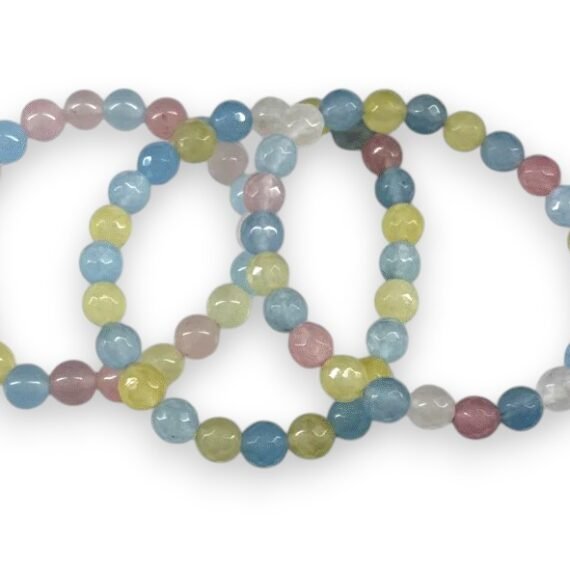 Pulsera de berilo natural con colores combinados