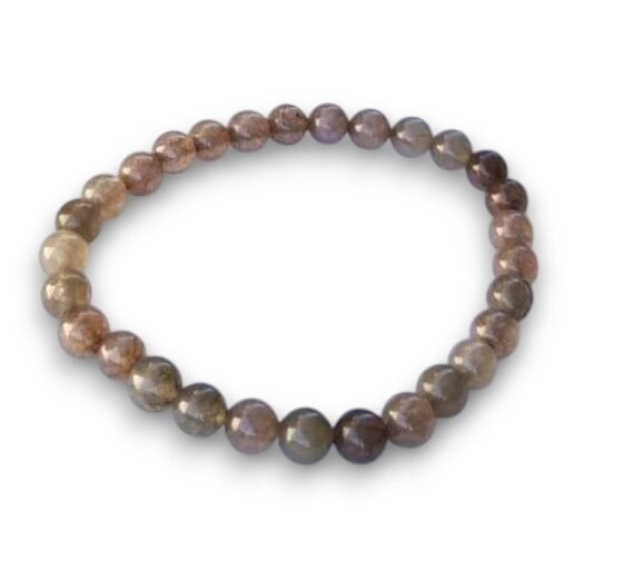 Pulsera de Ágata con bolitas transparentes