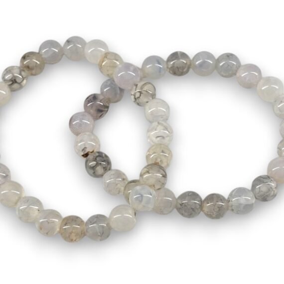 Pulsera de Ágata blanca con bolitas