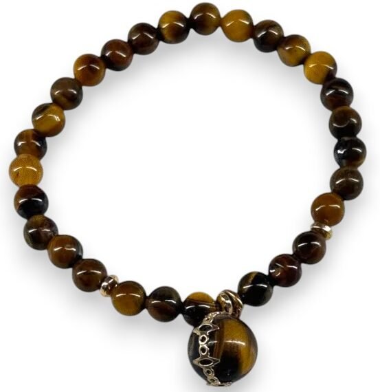 Pulsera Ojo de Tigre con detalle de esfera
