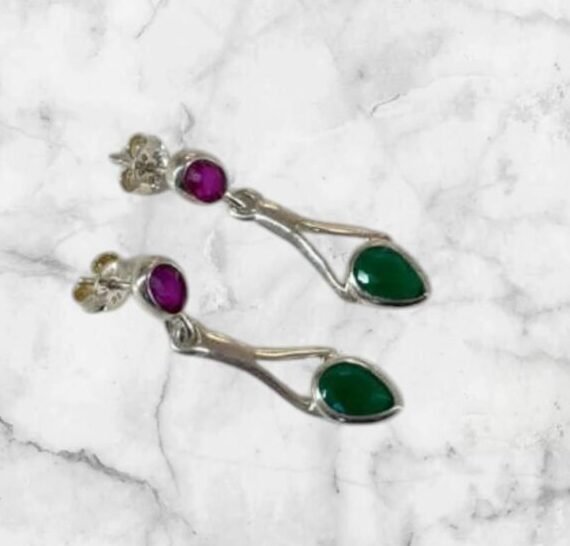 aros multipiedras de plata