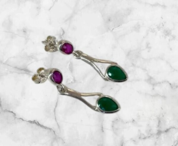 aros multipiedras de plata